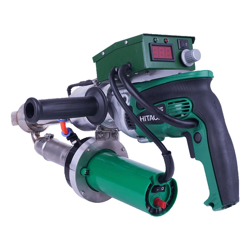 Pistola de soldadura de plástico de extrusión automática, reparación de geomembrana impermeable, tablero de pp, máquina de soldadura de extrusión de fusión en caliente eléctrica de pe