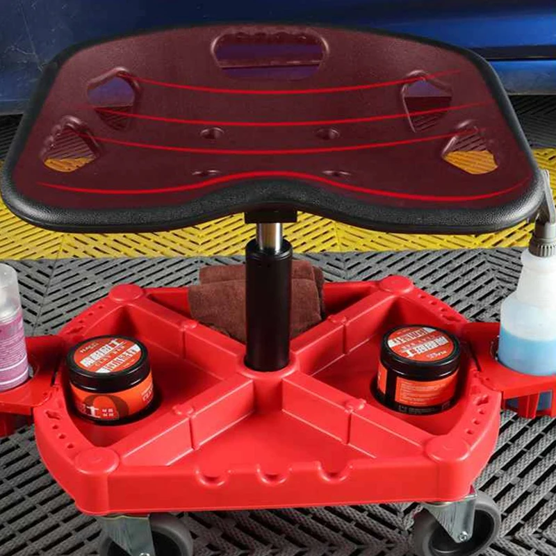 Universal wheel seat car beauty polishing stool lift adjustment mobile work stool film repair car stool multi-function