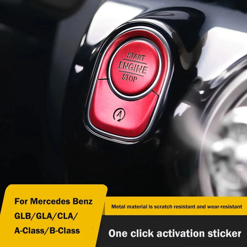 for Mercedes Benz GLB200 GLA CLA A-Class A180L A200L Car ONE-CLICK Start Buttons Protective Cover Decoration Accessories view 4