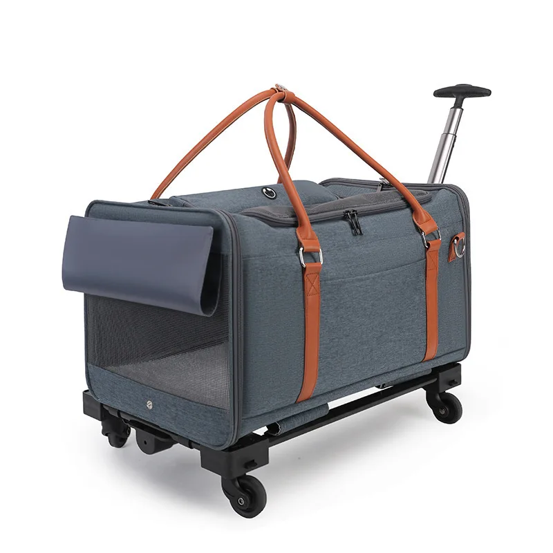 Extra Large Portable Pet Trolley Case, Detachable Dog Trolley Case, Cat Travel Carrier Bag Large Foldable Pet Bag