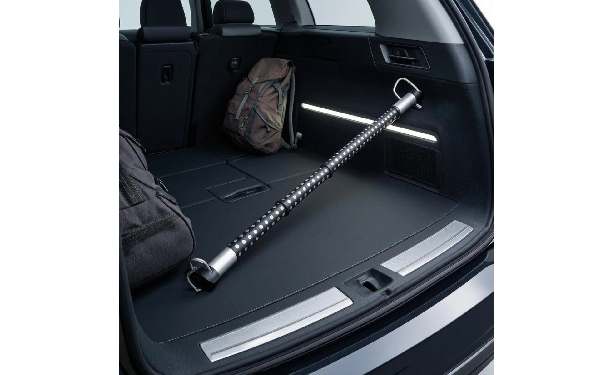 Telescopic Car Clothes Hanger Rod Perforated Car Clothes Hanger Bar Telescopic Garment Rack Hooked Ends Heavy Duty