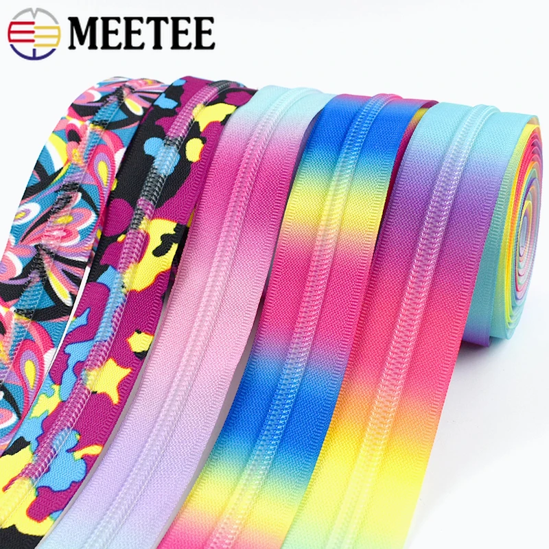 

2-10M Meetee 5# Nylon Zippers Tape By Meter for Bag Jacket Reversed Zip Clothes Decor Zips Replace Zipper Repair Kit Accessories