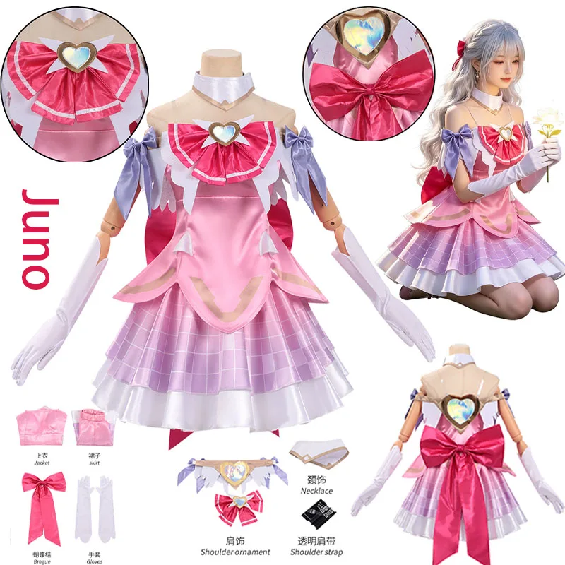 

WHH Anime Game OVERWATCH2 Juno Cosplay Costume Mythical Skin: Hope's Heart Magic Women Full Set Carnival Halloween Role Play