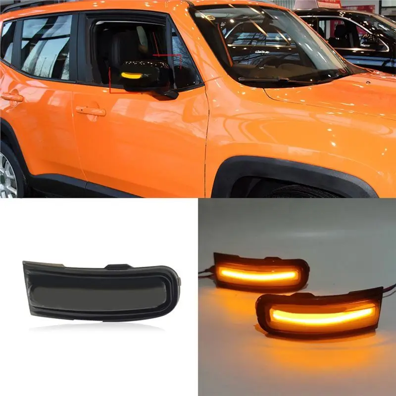 AEE5-Car LED Dynamic Turn Signal Light For Jeep Renegade 2015-2022 Side Mirror Blinker Arrow Sequential Flasher