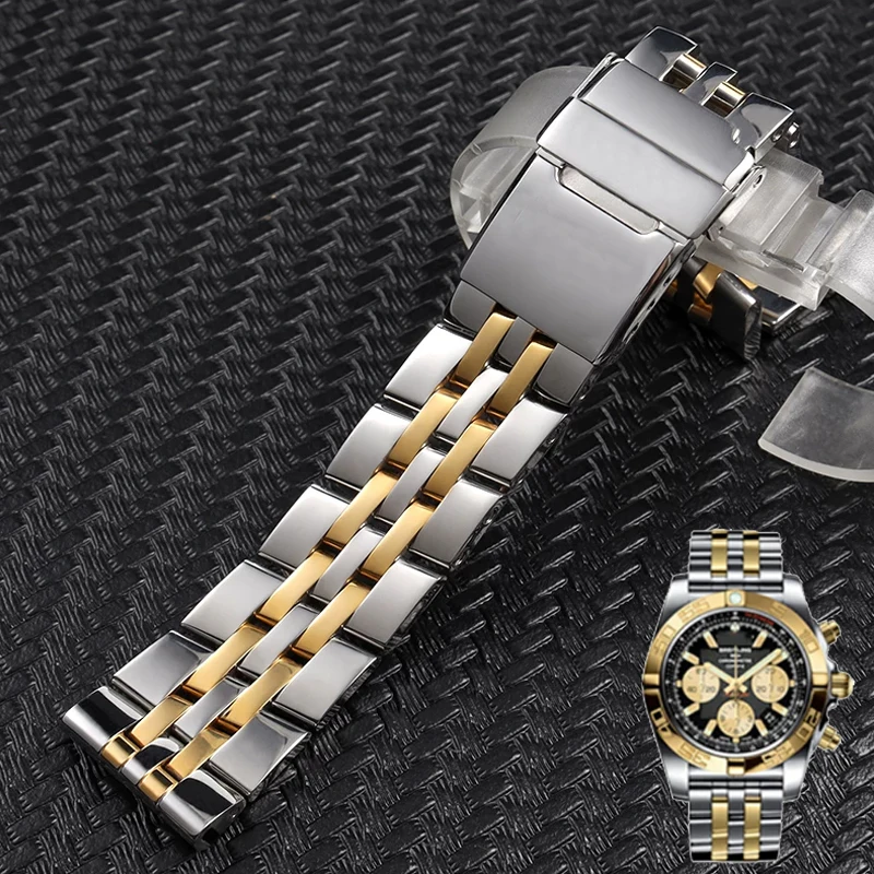 20mm 22mm 24mm Solid Stainless Steel Wristband For Breitling Strap Timing Super Ocean Avenger NAVITIMER Watch Accessories band