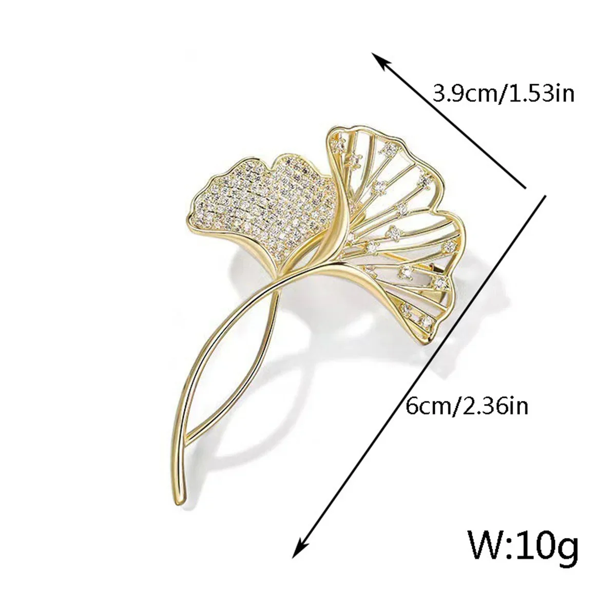 Simple Ginkgo Leaf Brooch for Men Women Eye-Catching Flower Charm Pin Accessory for Stage&Special Occasions Memorable Gift Item