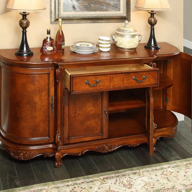 Solid wood dining side cabinet, wine cabinet living room multi-functional storage, locker solid wood