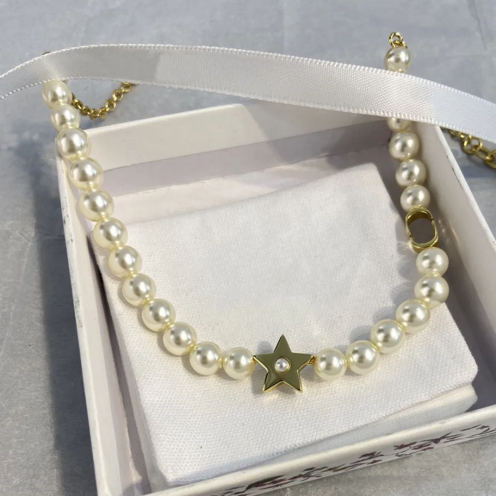 الخماسي قلادة اللؤلؤ أزياء المرأة مزاجه سوار اللؤلؤ #3