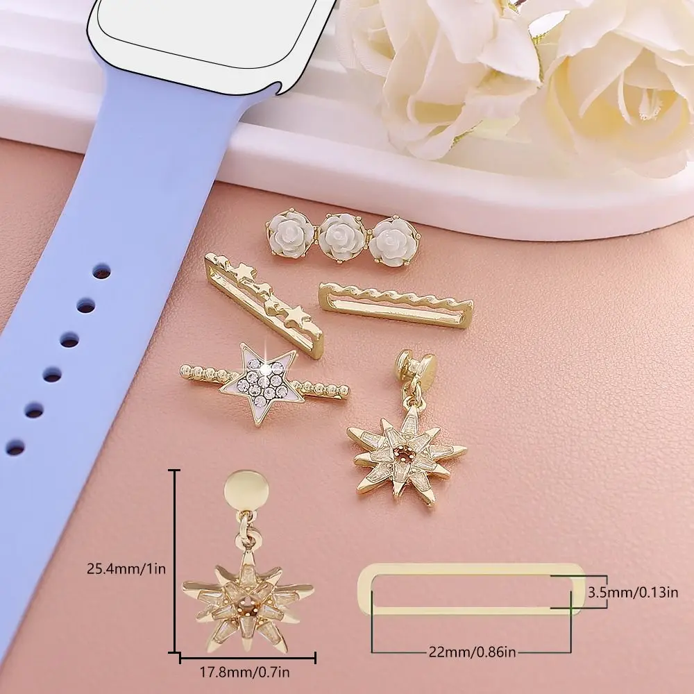 Diamond Strap Decorative Ring Decor Accessories Jewelry Ornament Fashion Watch Band Metal Charms for Apple Watch Band Watch Band