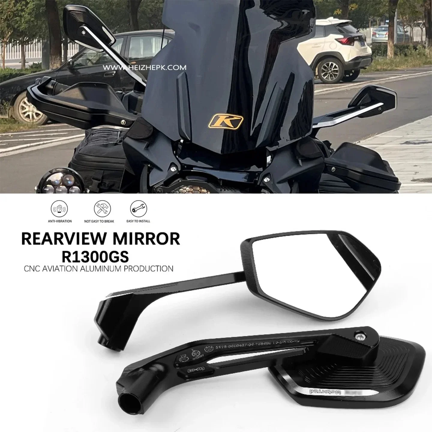 

Мотоциклетное зеркало заднего вида R1300GS 2024 для BMW F650GS G650GS F700GS F800GS F900GS, алюминиевые регулируемые боковые зеркала заднего вида