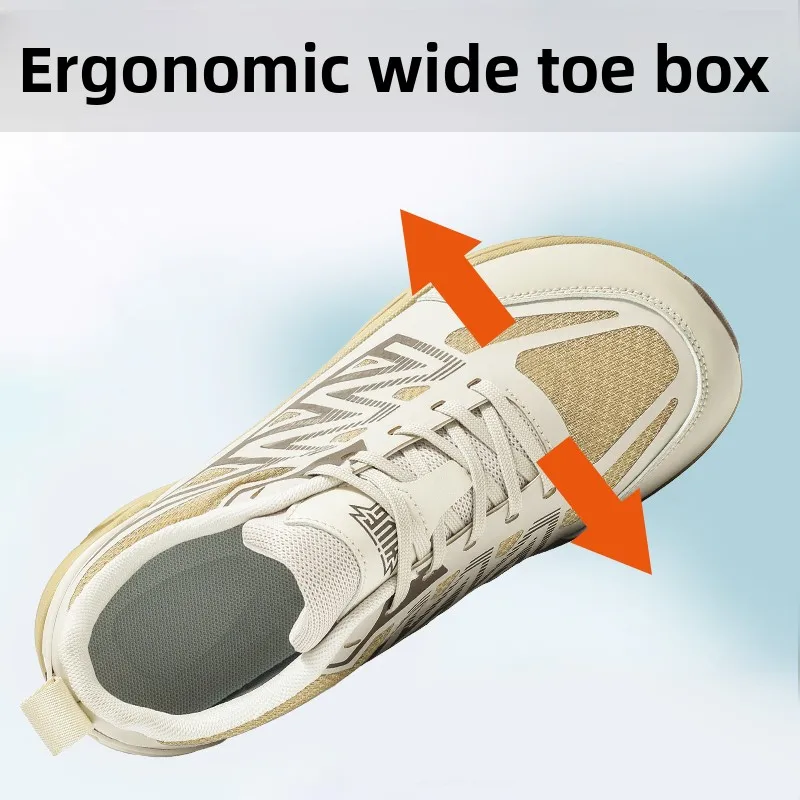 Men Wide Toe Box Hiking Shoes Breathable Mesh Outdoor Trekking Sneakers Non‑Slip Wear‑Resistant Trail Walking Shoes Size 39‑44