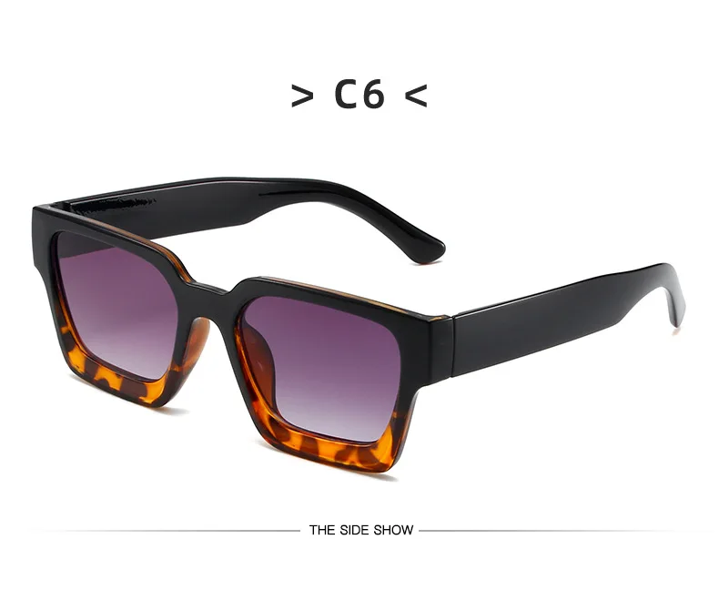 Neue Vintage-Sonnenbrille für Damen und Herren, Quadratischer PC-Rahmen, Marken-Designer Retro-Shades, Modische Sonnenbrille ﻿ für Männer – Detail 16