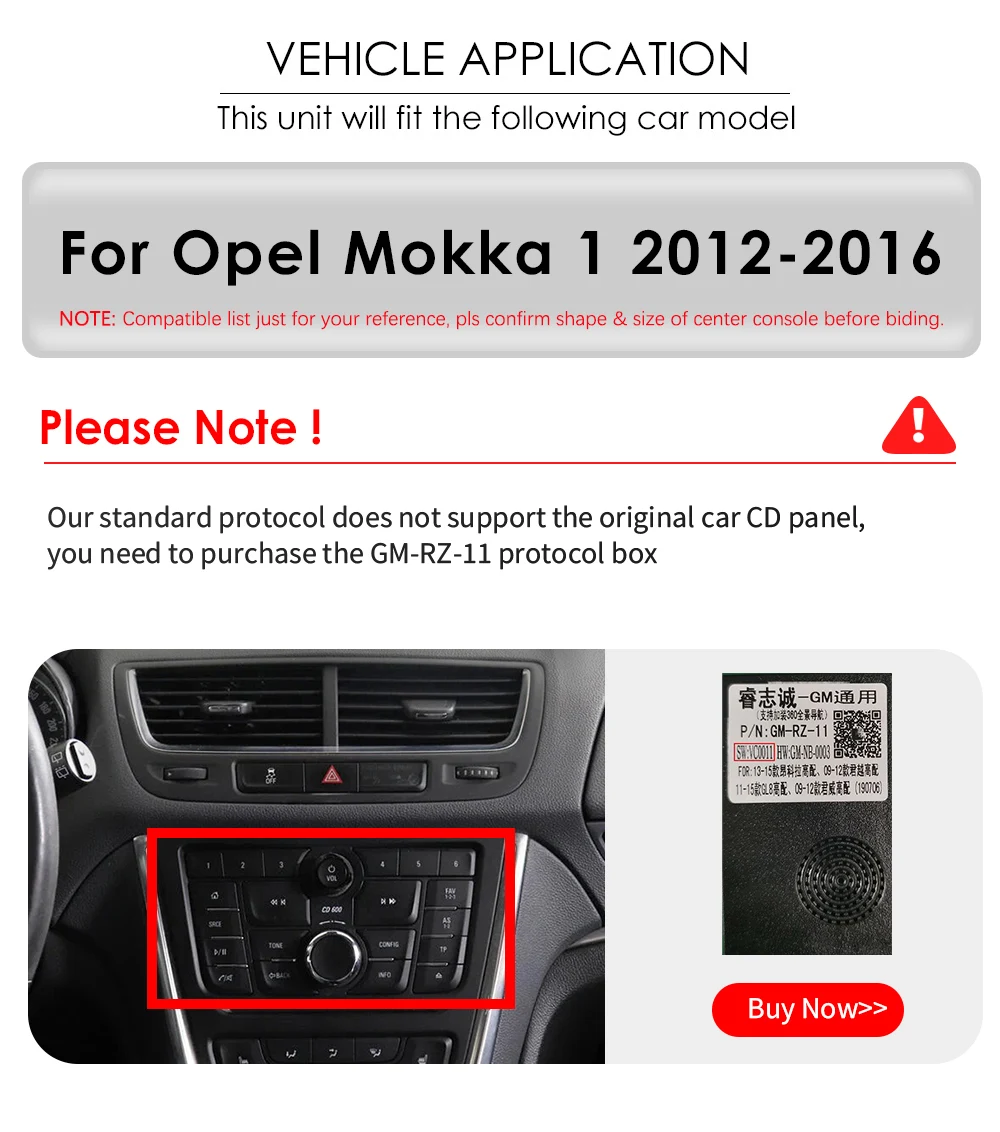 2DIN Snapdragon 8 Core Android Auto Multimedia Car Radio For Opel Mokka 1 2012-2016 Wireless Carplay GPS Bluetooth RDS WIFI 360