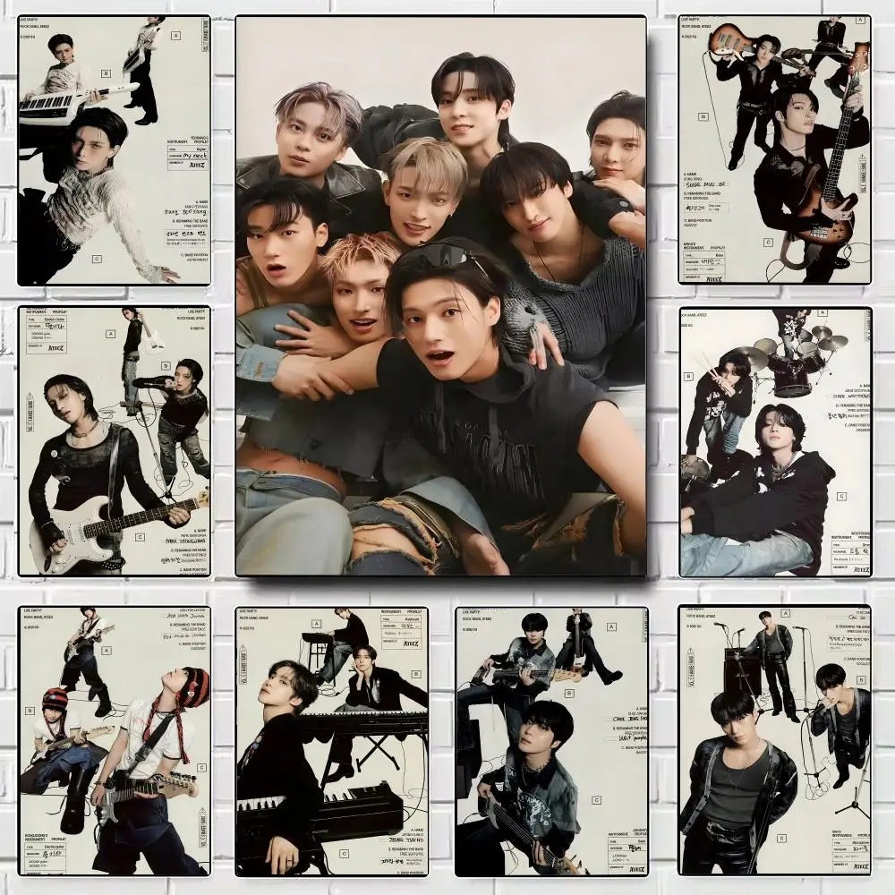 Kpop A-ATEEZ Hongjoong San Poster Modern Wall Art for Bedroom Living Room Cafe Bar Aesthetic Home Decor Gift