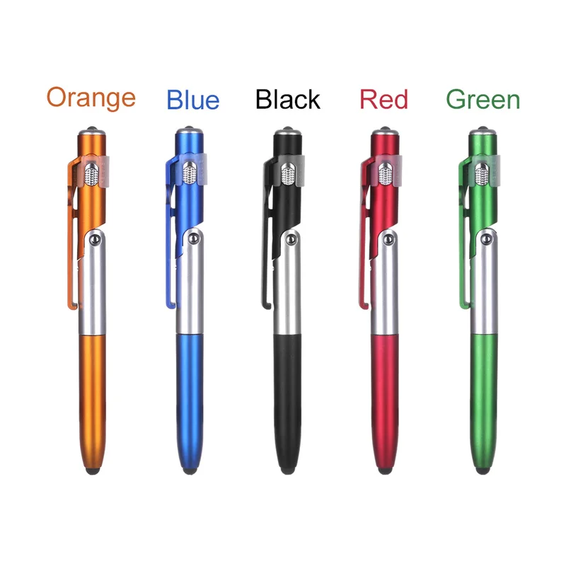 Folding Ballpoint Pen with LED Light Desktop Phone Stand Multifunctional Pen Night Reading Student Office Stationery Pens