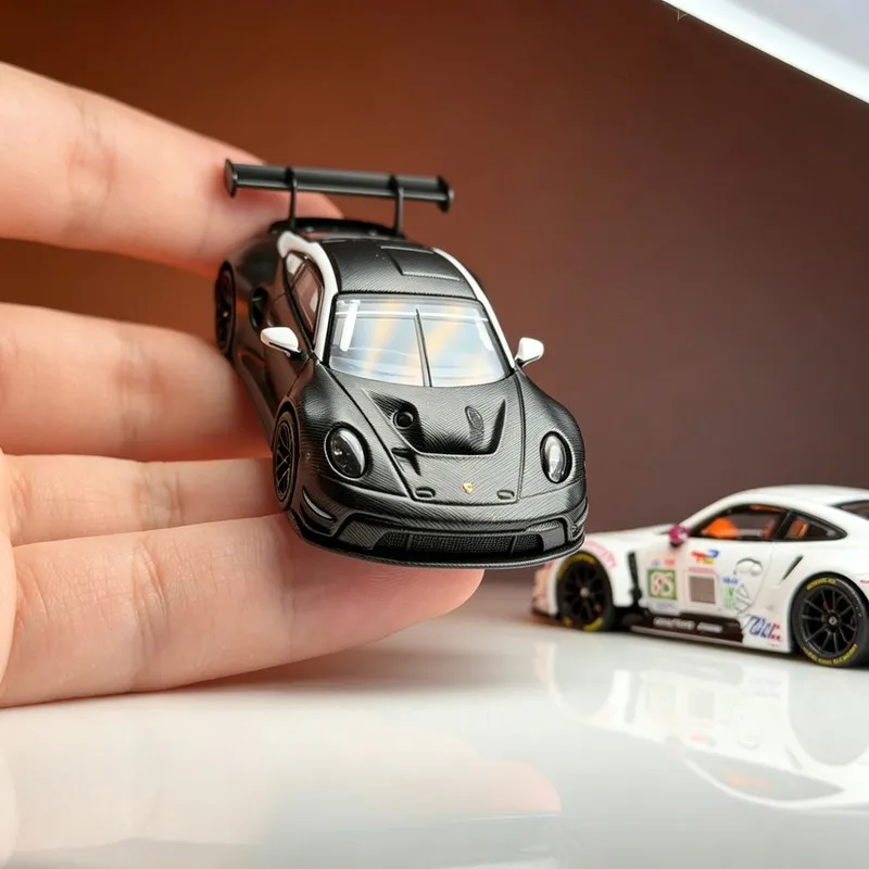 Happy Car 1/64 Porsche 911 GT3 R Carbon Fiber Race Car Diecast Car Model Alloy Simulation Collection Toy Gift For Boys#peetyeee