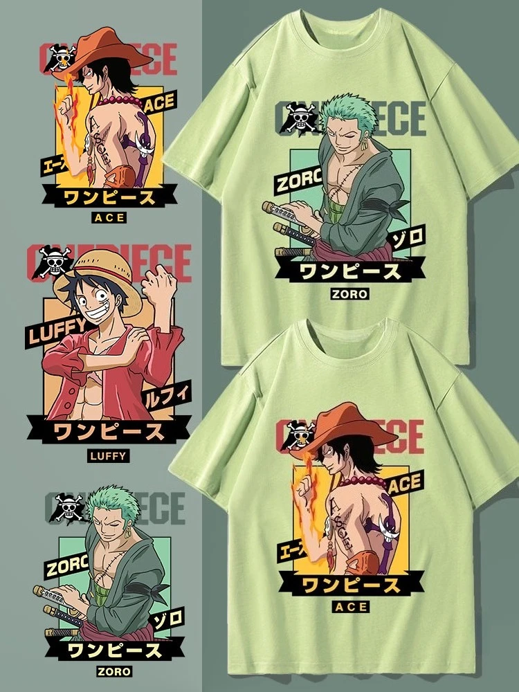 

Anime ONE PIECE Joint T-shirt Men's Summer Fashion Short-sleeved Two-dimensional Nika Luffy Essolon Clothes Boys Breathable Top