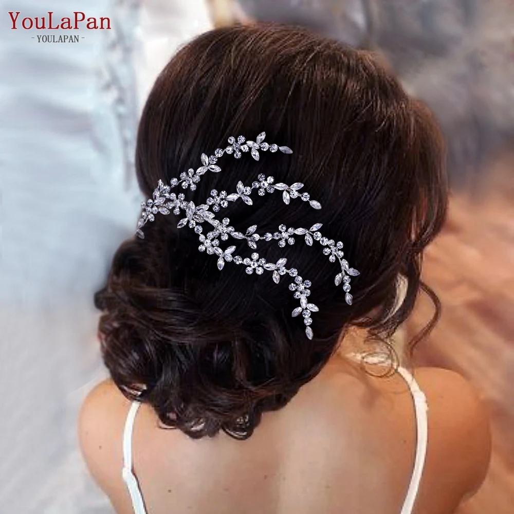 YouLaPan Bride Rhinestone Hair Comb Wedding Fashion Hair Accessories Bridesmaid Exquisite Headwear Women Headband HP568