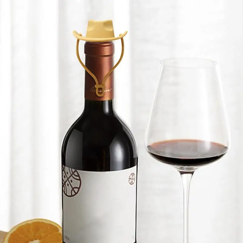 سدادات زجاجات النبيذ سيليكون زجاجة الشمبانيا قبعة رعاة البقر مضحك سدادة قابلة لإعادة الاستخدام النبيذ الحفاظ على المشروبات النبيذ #3