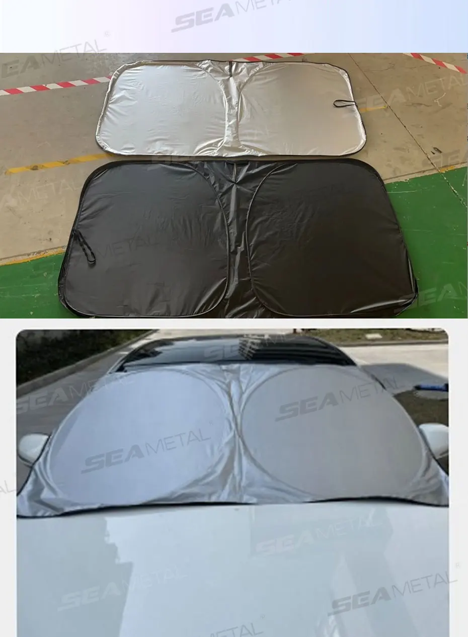 SEAMETAL Faltbare Auto-Windschutzscheiben-Sonnenschutzabdeckung, Sommer-Kühlungs-UV-Reflektionsabdeckung, Sonnenschutz für die vordere Fensterseite, Sonnenschutz – Detail 12