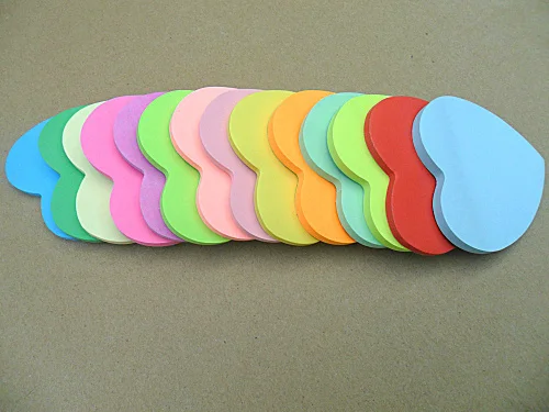 Colorful heart sticky Stationery Sticker Bookmarker Heart Shape Memo Pad Sticky Notes Message Pad sticker multicolour