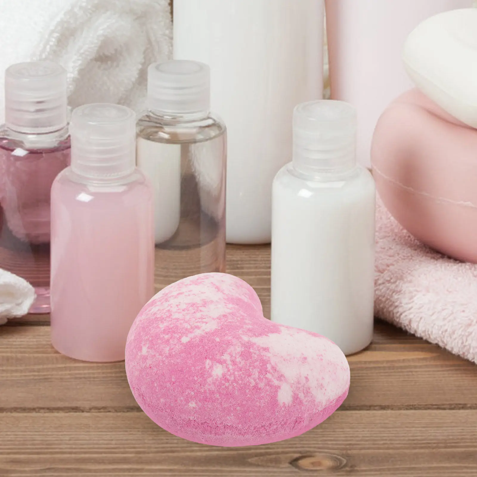 Heart-Shaped Bath Salt with Lavender Essential Oil Plant Essence for Relaxing Aromatherapy Spa Bath Travel Friendly
