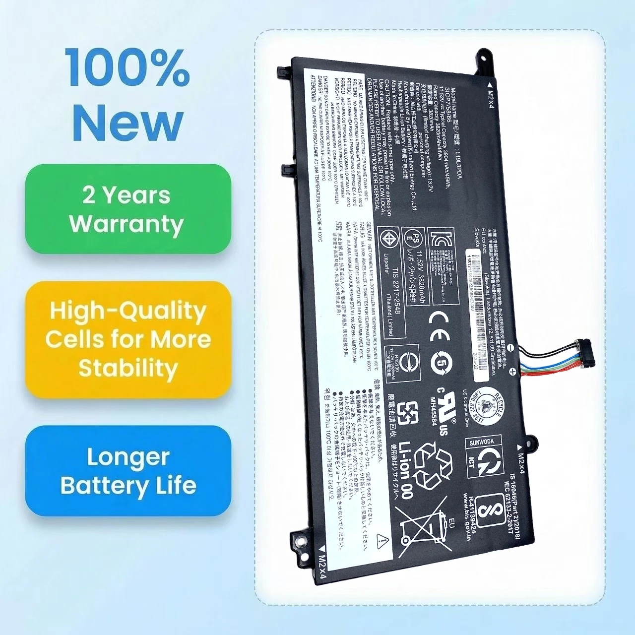 L19L3PDA Laptop Battery For Lenovo ThinkBook 14 15 G2 ITL Are G3 ACL ITL G4 ABA SB10Z21208 L19C3PDA L19M3PDA L19D3PDA 5B10Z21198