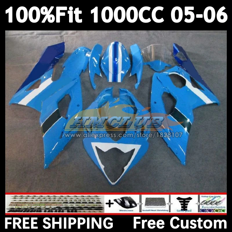 RIZLA Blue Injection Body For SUZUKI GSXR-1000 GSXR 1000 CC 2005 2006 28No.06 GSX-R1000 1000CC K5 GSXR1000 05 06 OEM Fairings