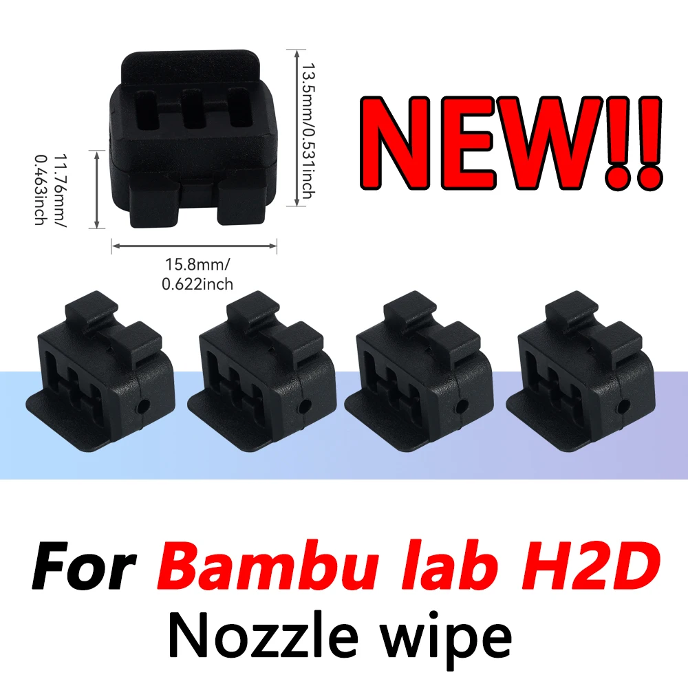 

Стеклоочиститель сопла для Bambu Lab H2D, очиститель сопла, силиконовая щетка для чистки, печатающая головка, насадки для стеклоочистителя, инструменты для чистки Bambulab H2D