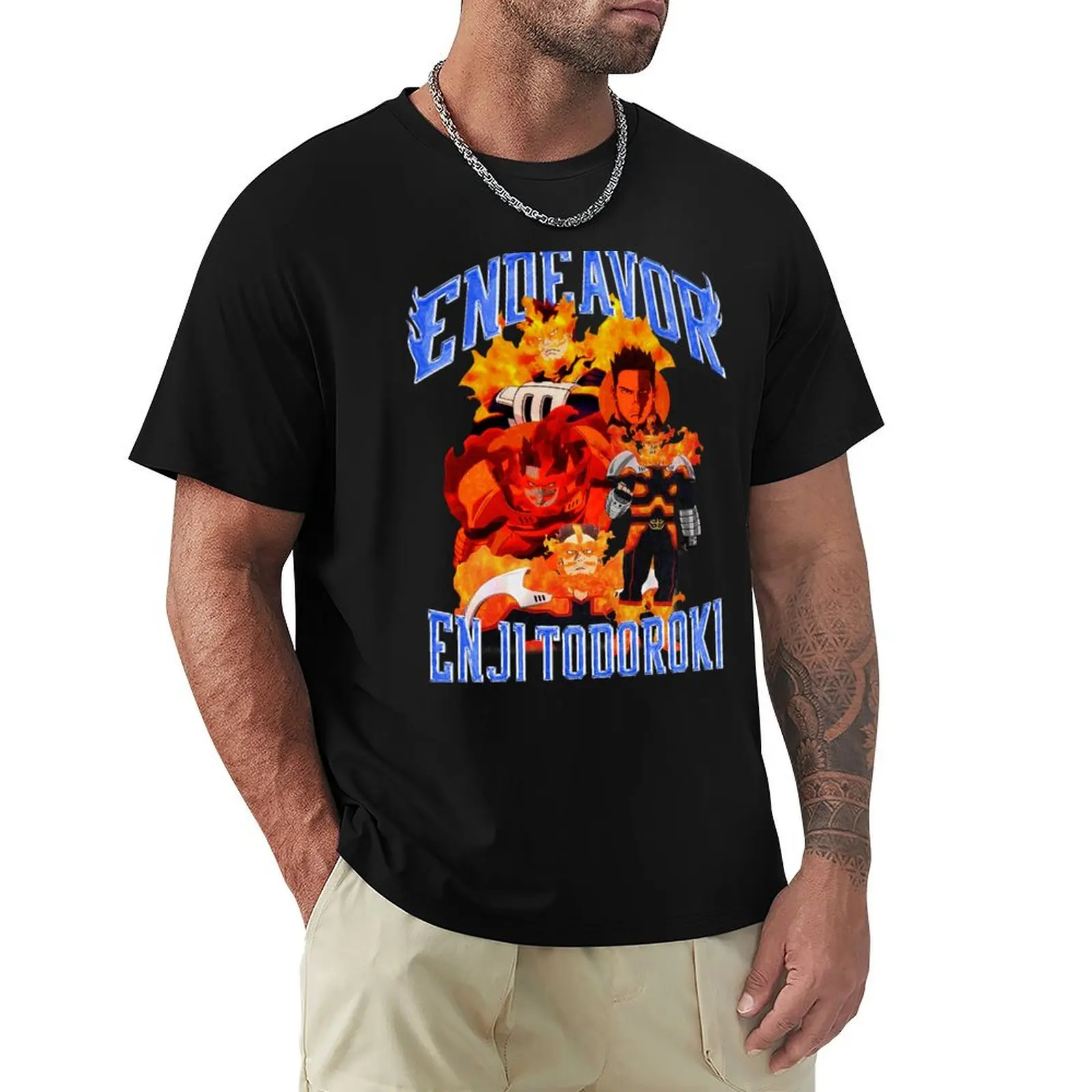 Endeavor - Enji Todoroki T-Shirt Trendy Print Short Sleeve T-Shirt