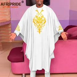 African Traditional Clothing for Men Embroidery Agbada Robe Shirts and Pants Set Dashiki Outfits for Wedding Evening A2316037