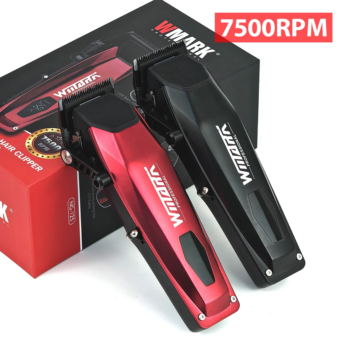 WMARK 7500RPM Professional Men's Electric Cordless Gradient Hair Clipper Oil Head Type-c Echargeable Hair Salon Barber Machine