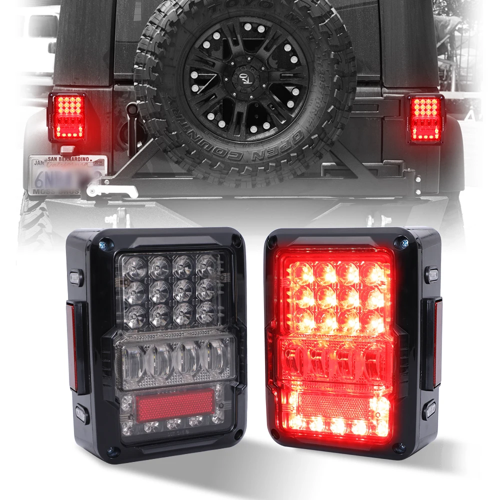 Superheldere achterlichten voor Jeep Wrangler JK JKU 07-17 30W achteruitrijlichten rode achterrem- en knipperlichten voor JK Off Road