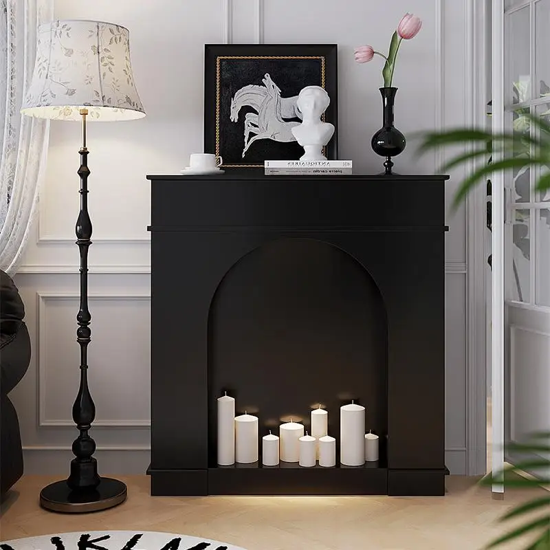 French fireplace decorative cabinet modern simple live stream background wall entry homestay entrance corridor display locker