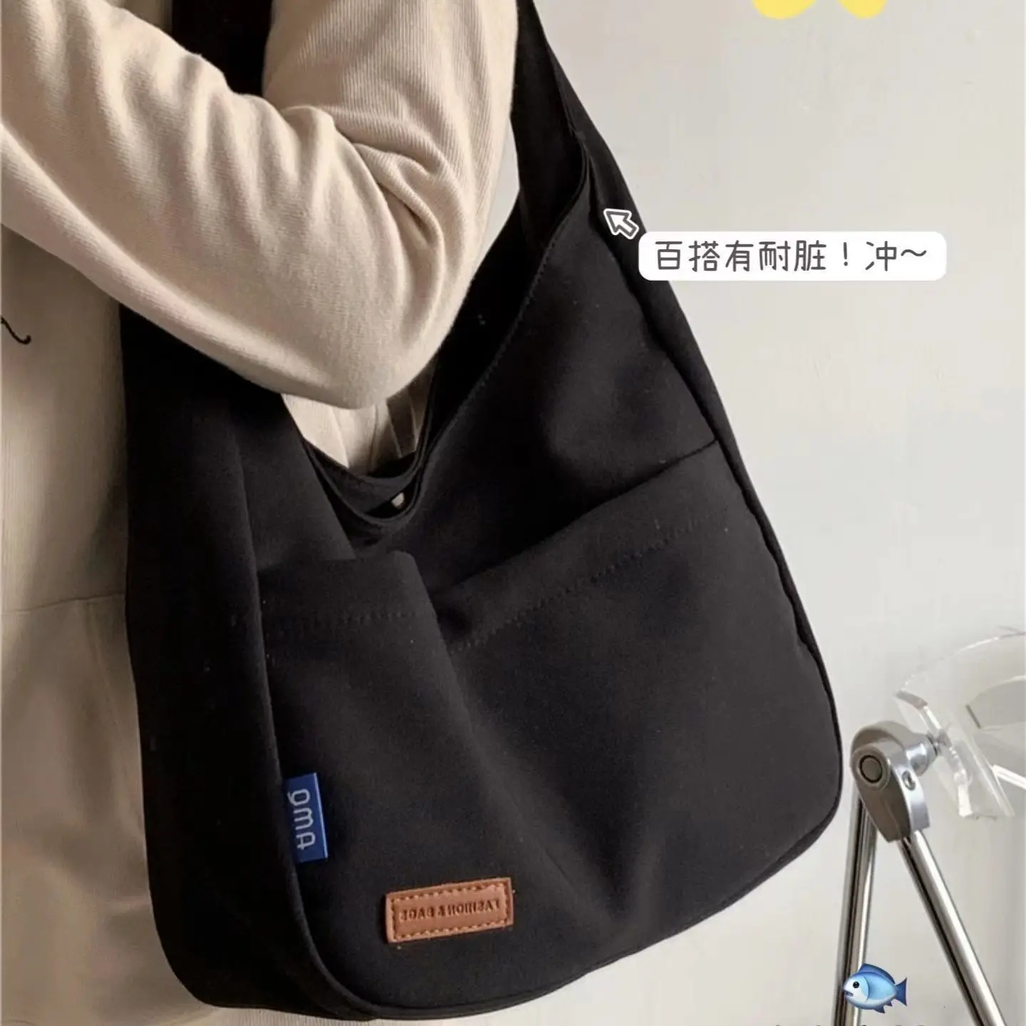 Solid Nylon Women Bag 2023 New Spring Summer SOFT Hasp Casual Shoulder Bag Handbag Bookbag Simple