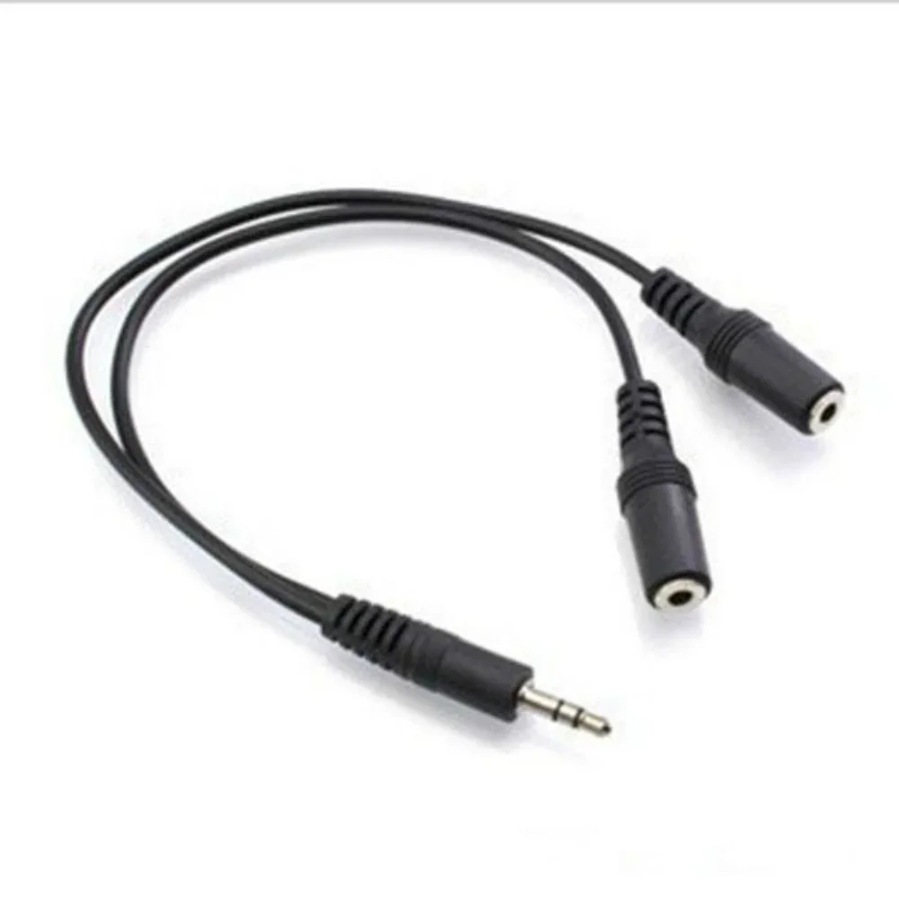 

100pcs/lot 2 in 1 3.5mm Stereo Connector Male To Double Female Speaker Lightweight Splitter AUX Audio Cable