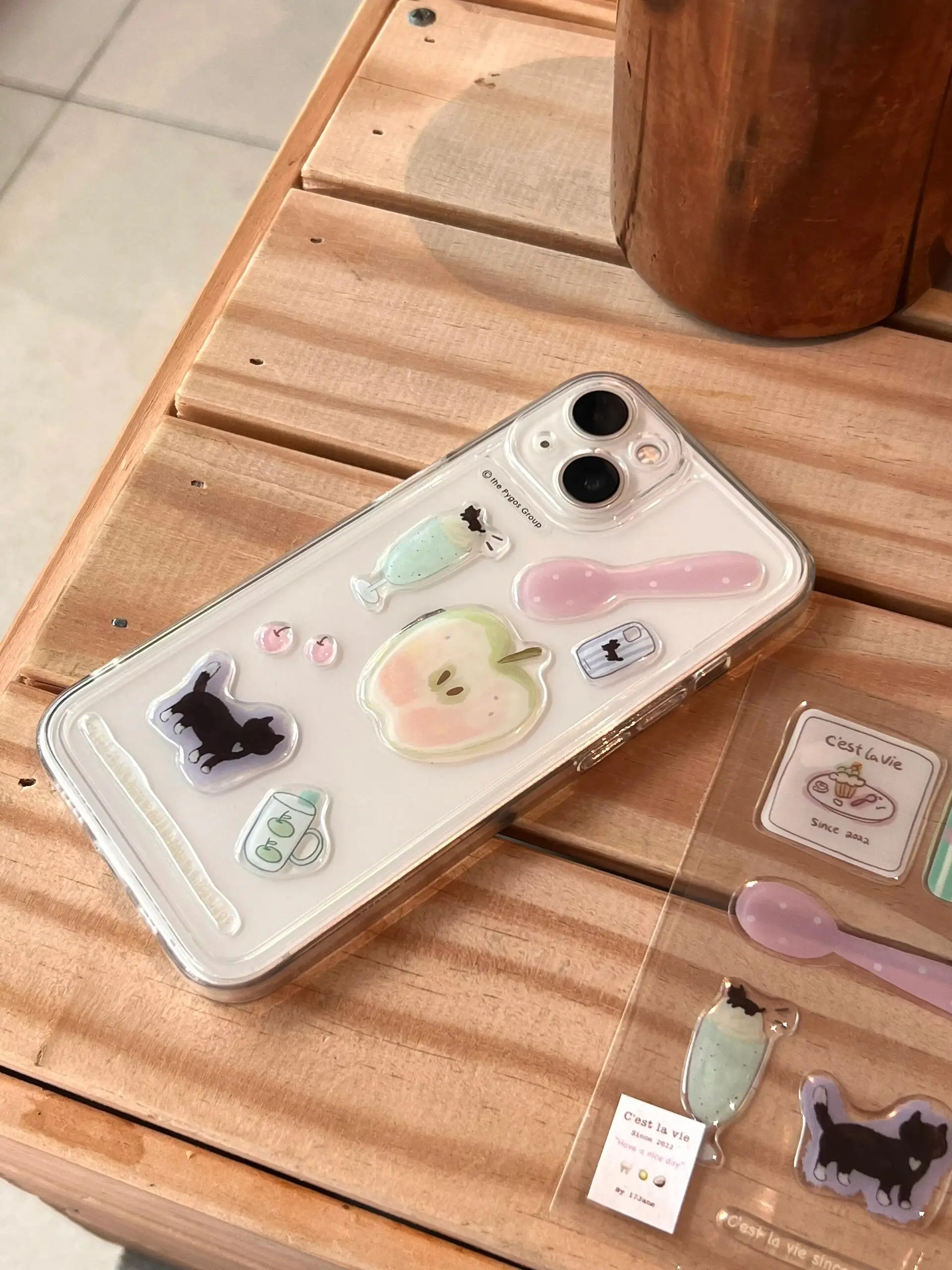 Original Illustration Dessert Shop Sticker ,Drop Glue Stickers Cute Stereo Diy Handbook Mobile Phone Case Computer Sticker