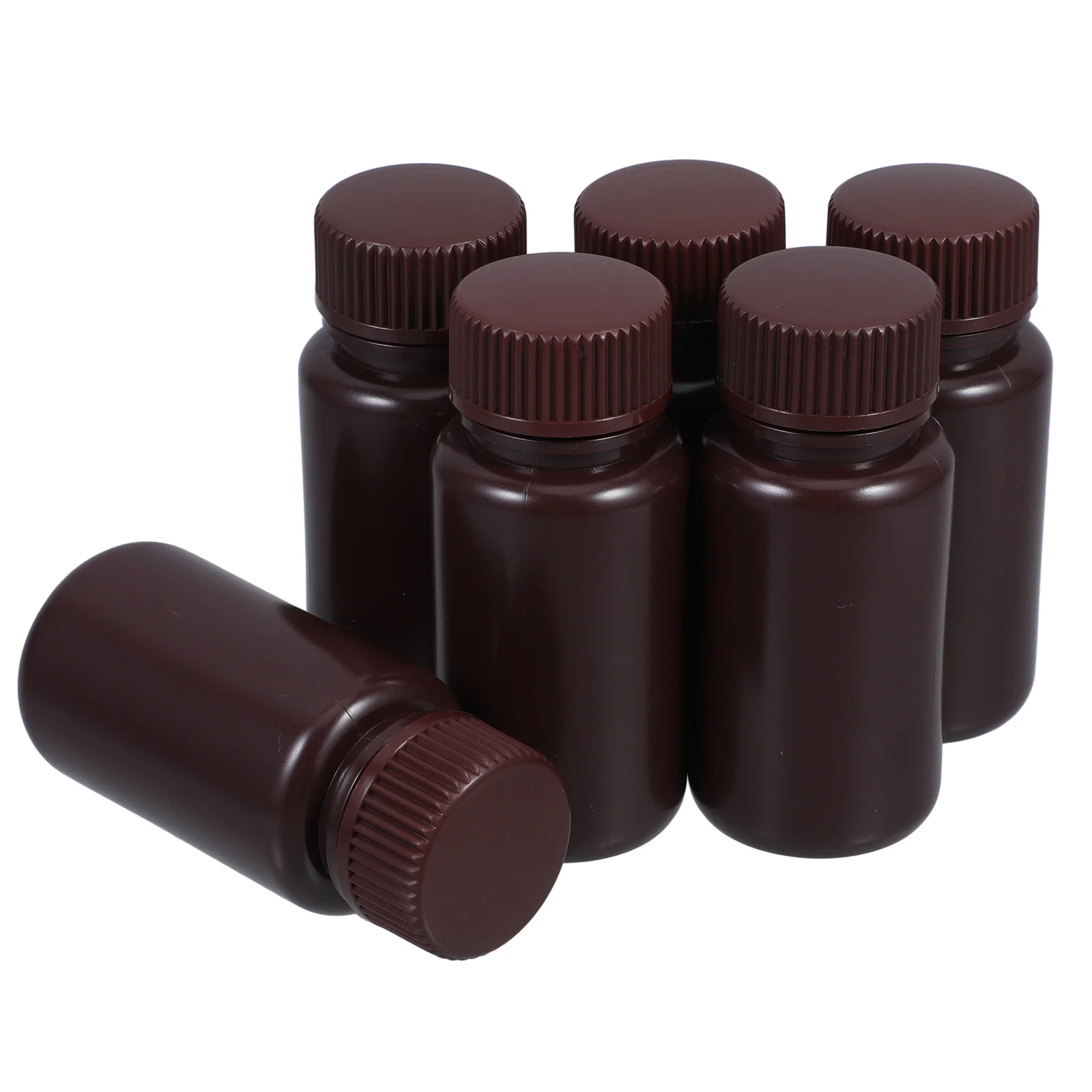 

6pcs Wide Mouth Bottles Plastic Reagent Containers for Lab Sample Storage Sealed Liquid Jars Small Chemical Bottles