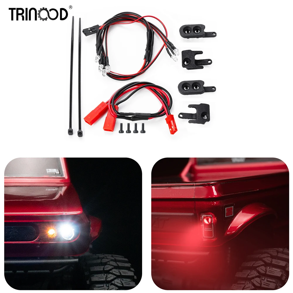 TRINOOD RC Car Lamp Kit Front and Rear Lighting Headlights Taillights For 1/18 RedCat Ascent Rock Crawler Car Upgrade Parts