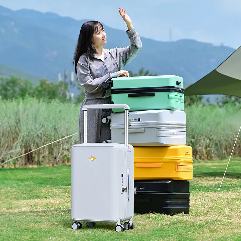 Wide Pull Rod Rolling Luggage Travel Suitcase Large Capacity Trolley Case 20 Boarding Box Student Trunk Universal Wheel Password