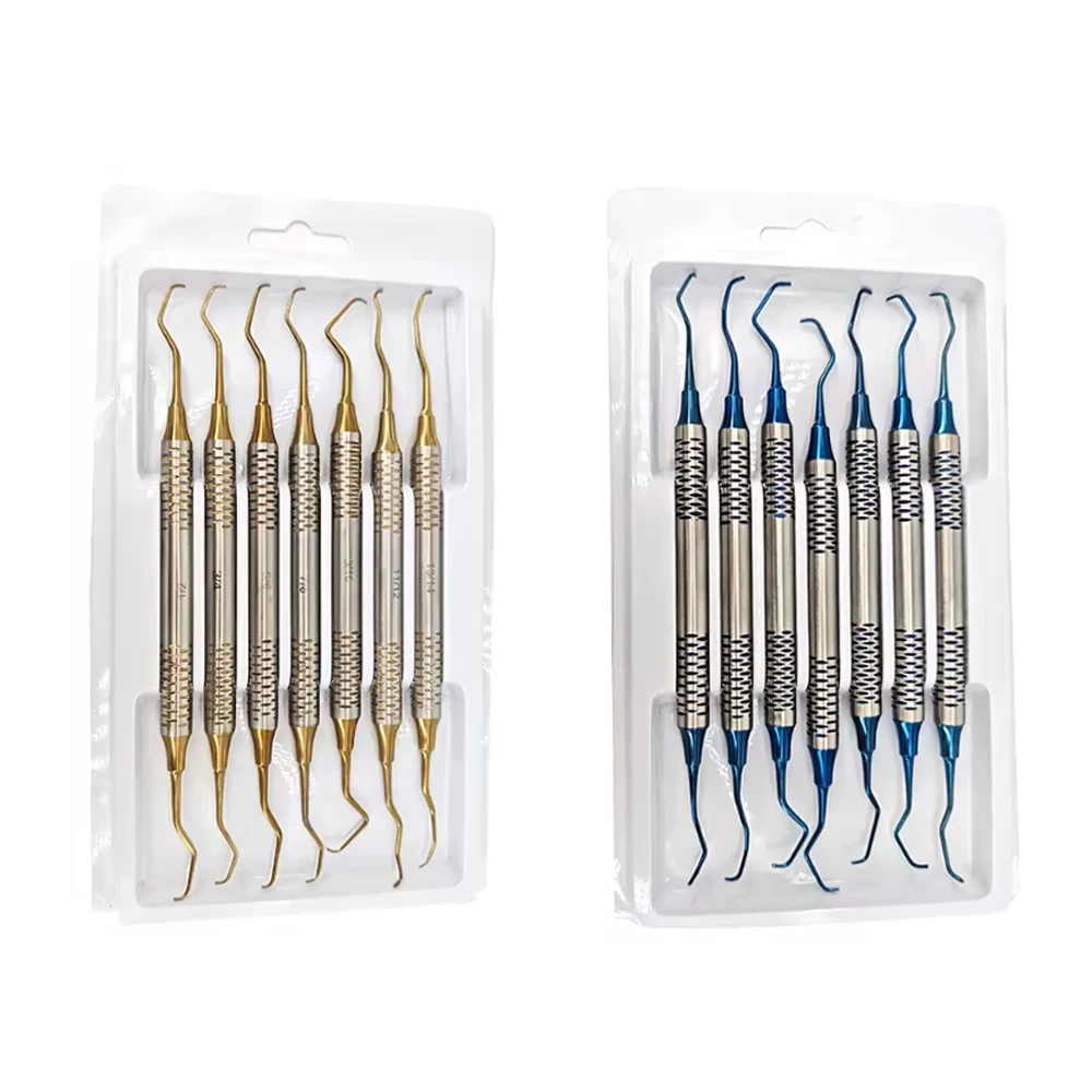 

7Pcs Dental Scaler Gracey Periodontal Bone Curettes Set for Subgingival Calculus Cleaning and Perio Lab Use