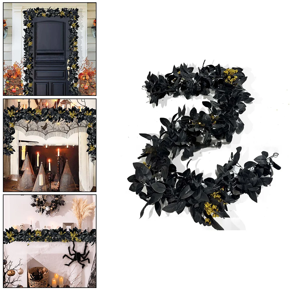 Artificial Rose Vines Black Decorative Staircase Banquet Decor Long Lifespan Realistic Design Reassuring Option