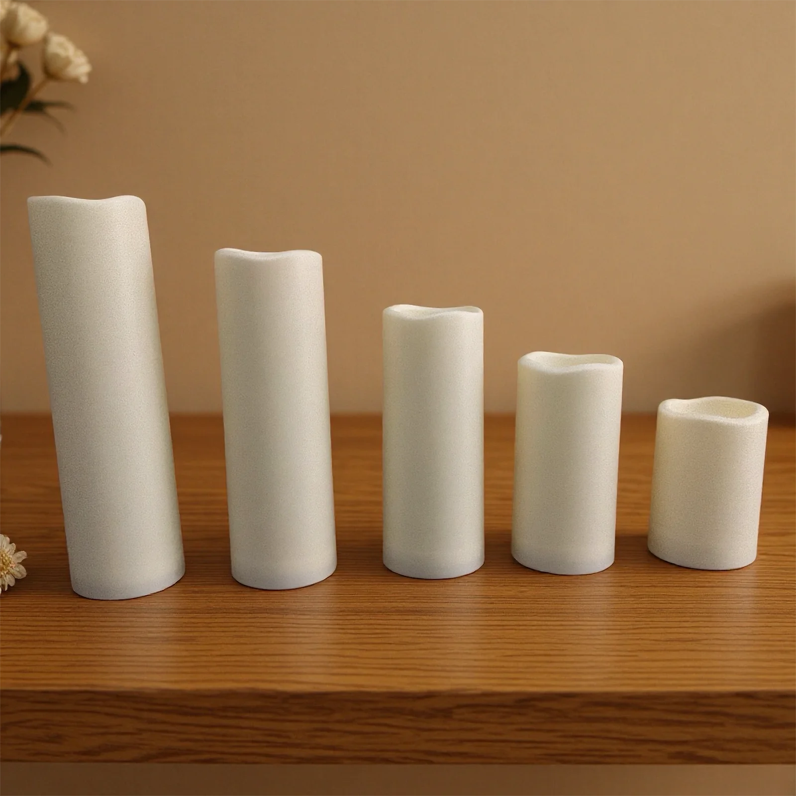Outdoor Flameless Candles & Remote Control Timer, LED Flickering Battery Operated Electric Pillar Candle for Camping Party