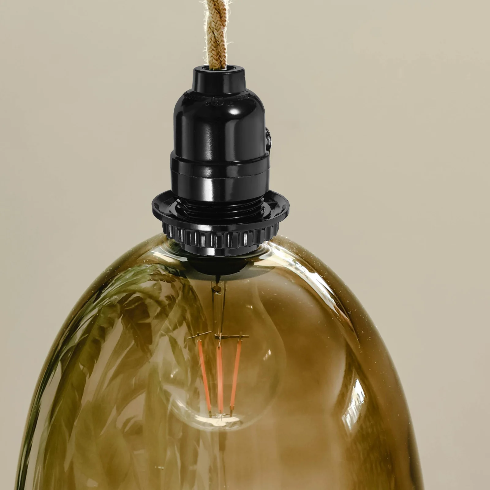 

E26 Pull Chain Light Fixture Black Pendant Lamp Holder Ceiling Light Socket Accessory Pullswitch Lamp Base Pull Chain Lampholder