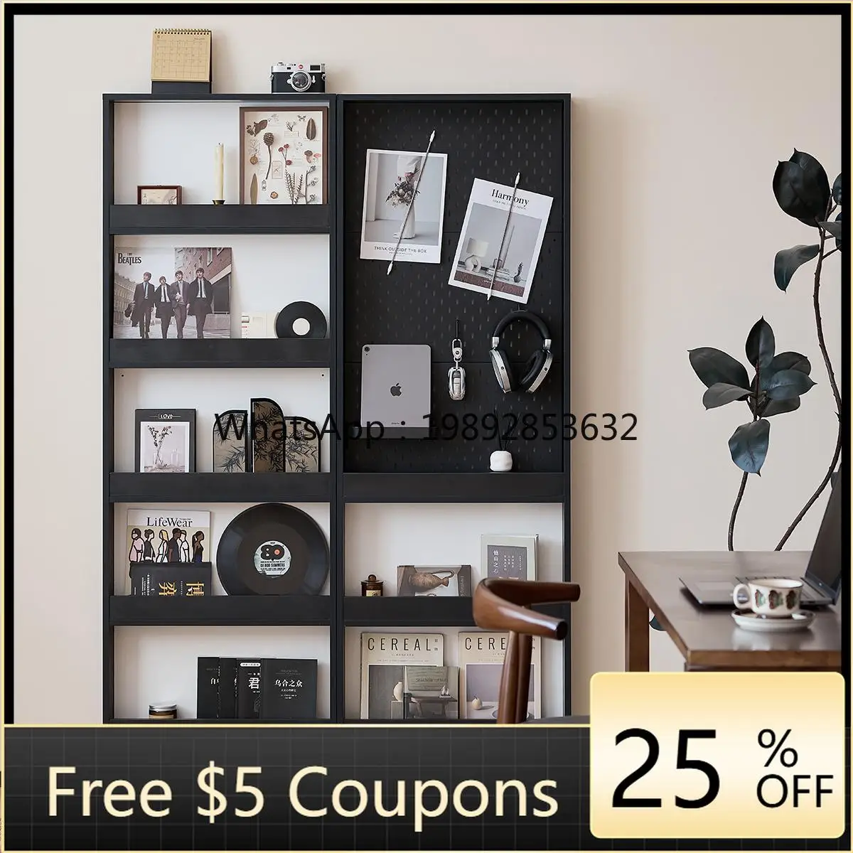 LYY Door Back Storage Rack Floor-standing Wall-mounted Pegboard Thin Cabinet Wall-mounted Ultra-thin Bookshelf Thin Cabinet