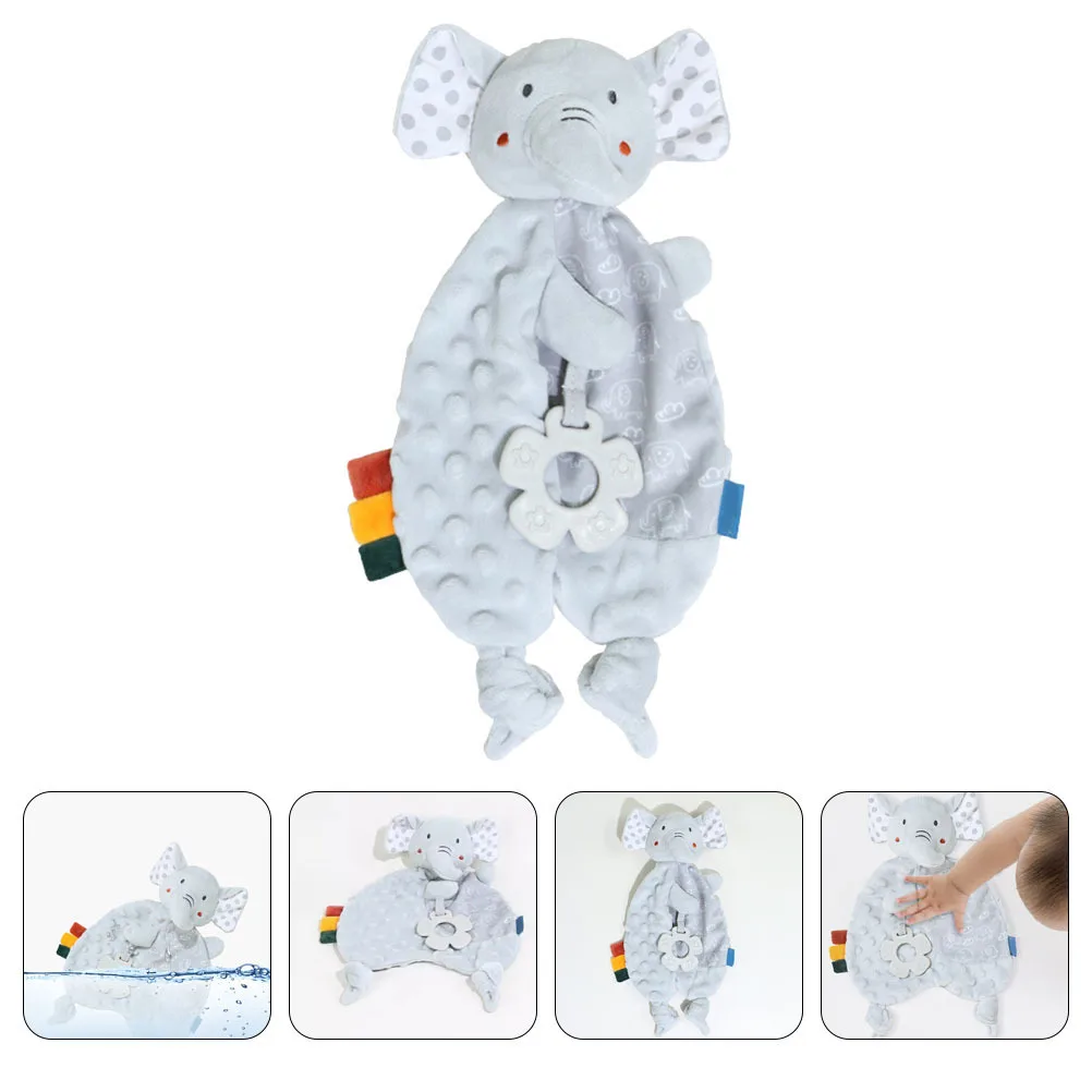 

Baby Soothing Blanket Grey Elephant Newborn Comforter Pacifying Device Soft Cuddly Design Bedtime Sleep Aid Travel Convenience