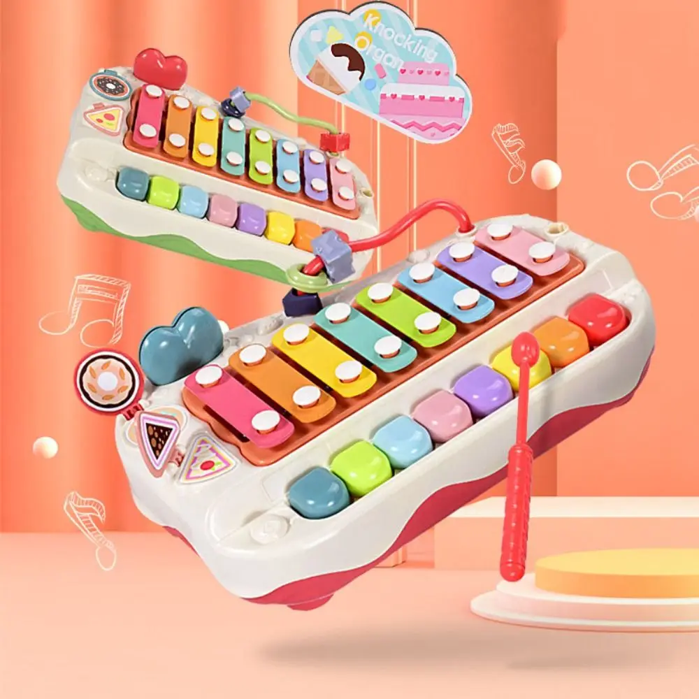 

Plastics 8-note Knock Piano Toys Puzzle Hand Knock Baby Music Batter Stick Toy Early Education Percussion Instrument