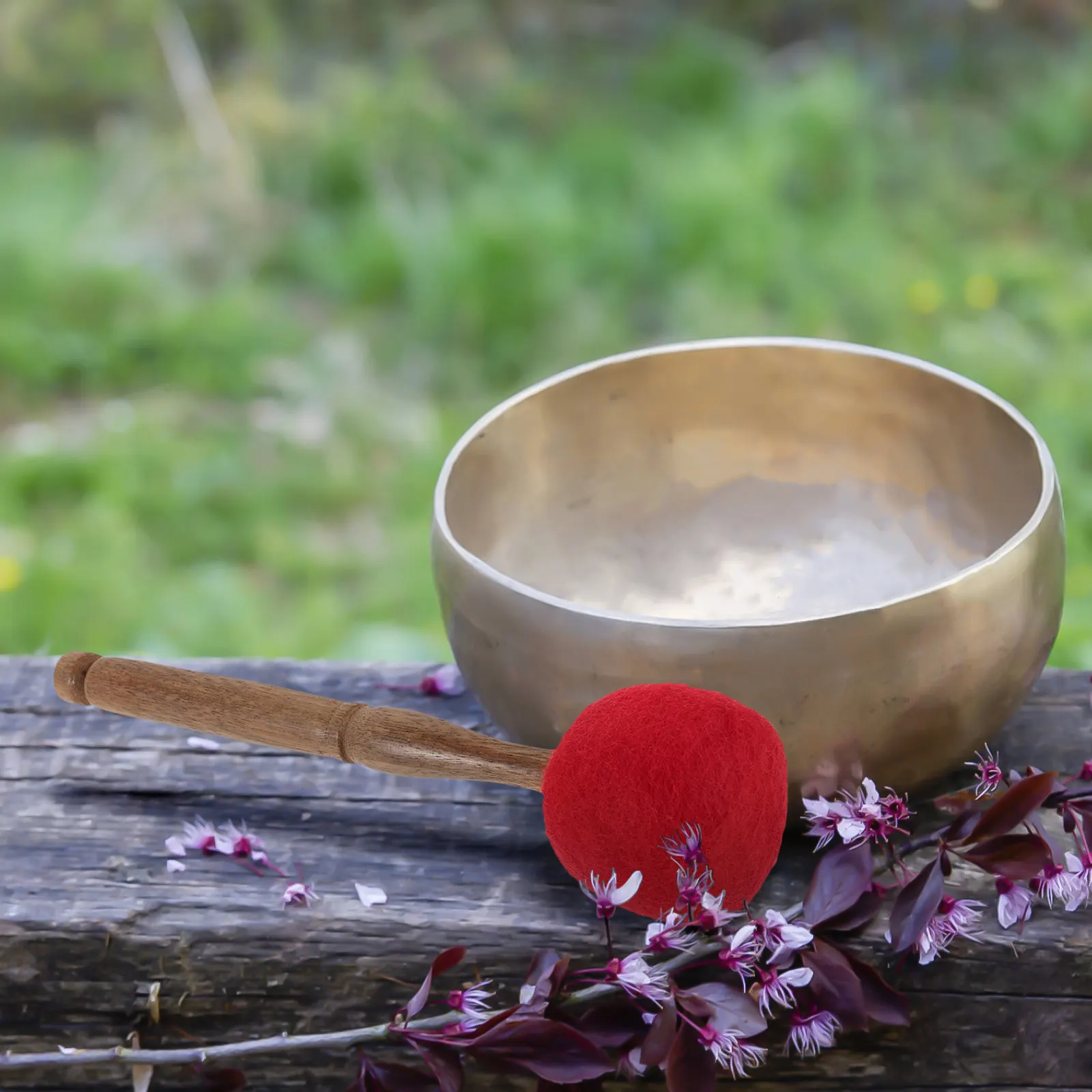 23Cm Natural Wood Singing Bowl Mallet Handmade Meditation Striker Buddha Sound Healing Accessory Yoga Sound Bowl Percussion