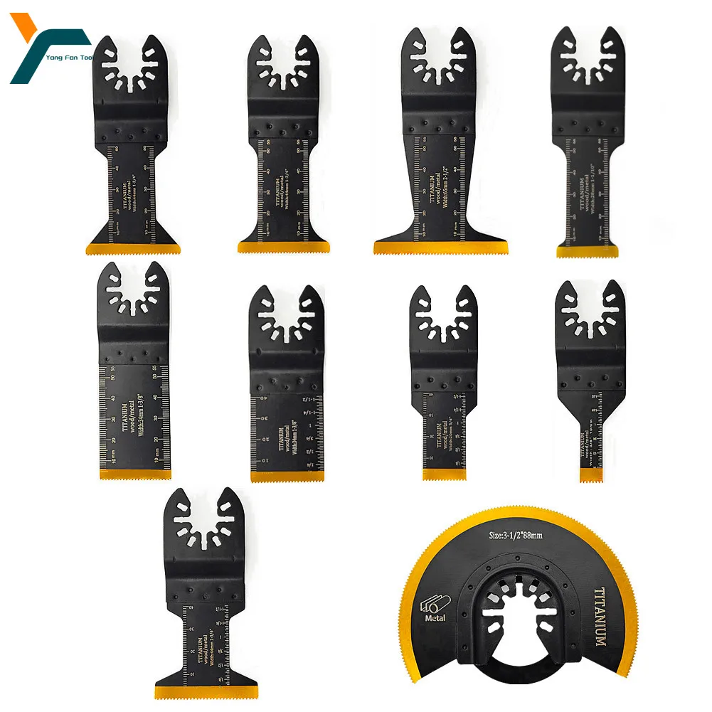 10Pcs Quick Change Oscillating Multi Tool Saw Blade Bi-metal Titanium For Black&Decker Bosch Chicago Roybi Milwaukee Makita