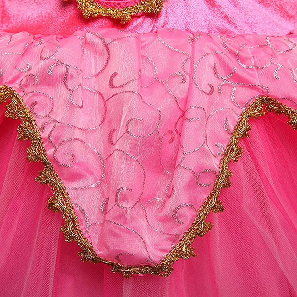 Vestido Aurora para niña, disfraz de Bella Durmiente, vestido de princesa para niños, traje de fiesta de cumpleaños y Halloween, ropa